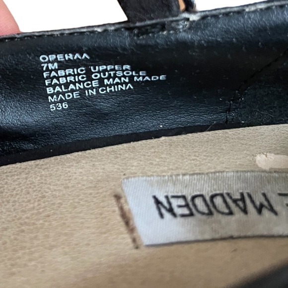 Steve Madden Black Open Toe with Shimmery Gold  Supper Hight Heels Wedges Size:7 - Picture 7 of 10